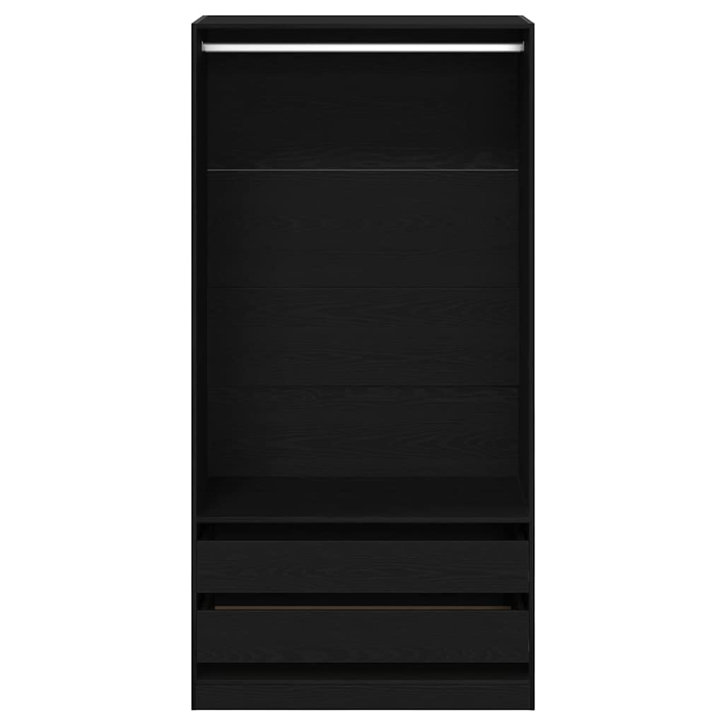 Wardrobe with Shelf Black Oak Effect 100 x 50 x 200 cm