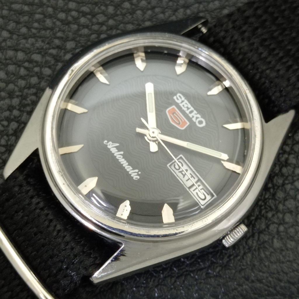 SEIKO 5 AUTOMATIC 6309A VINTAGE JAPAN MENS BLACK COLOR DIAL WATCH a701639-5 R206c-a701639