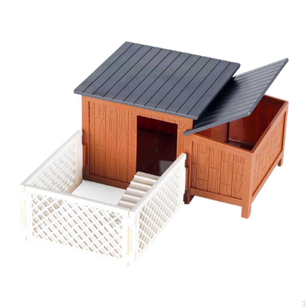 Bausatz mit Geflügelkäfig, Bauernhof-Szenenmodell, Miniatur-Spielhaus für Jungen