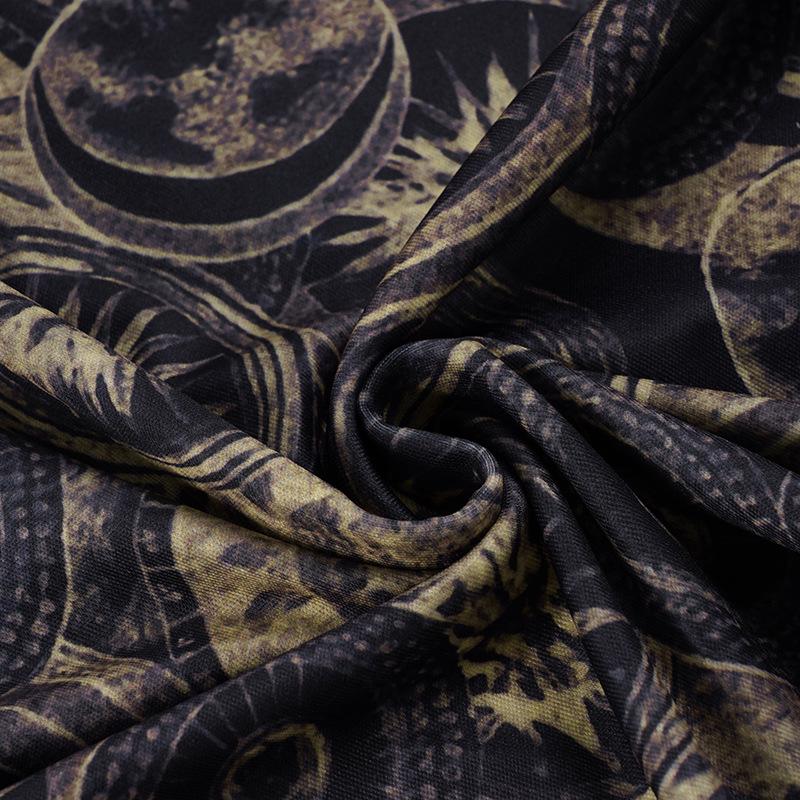 Vintage Europäischer & Amerikanischer Kreisdruck Retro Schlankmachender Rock