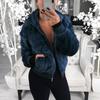 Women Bunny Fur Hooded Jacket Short Coat for Autumn Winter Female Fashion Outerwear