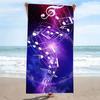 Music Print Beach Towel, Large Soft Quick Dry Towel for Beach Camping Swimming