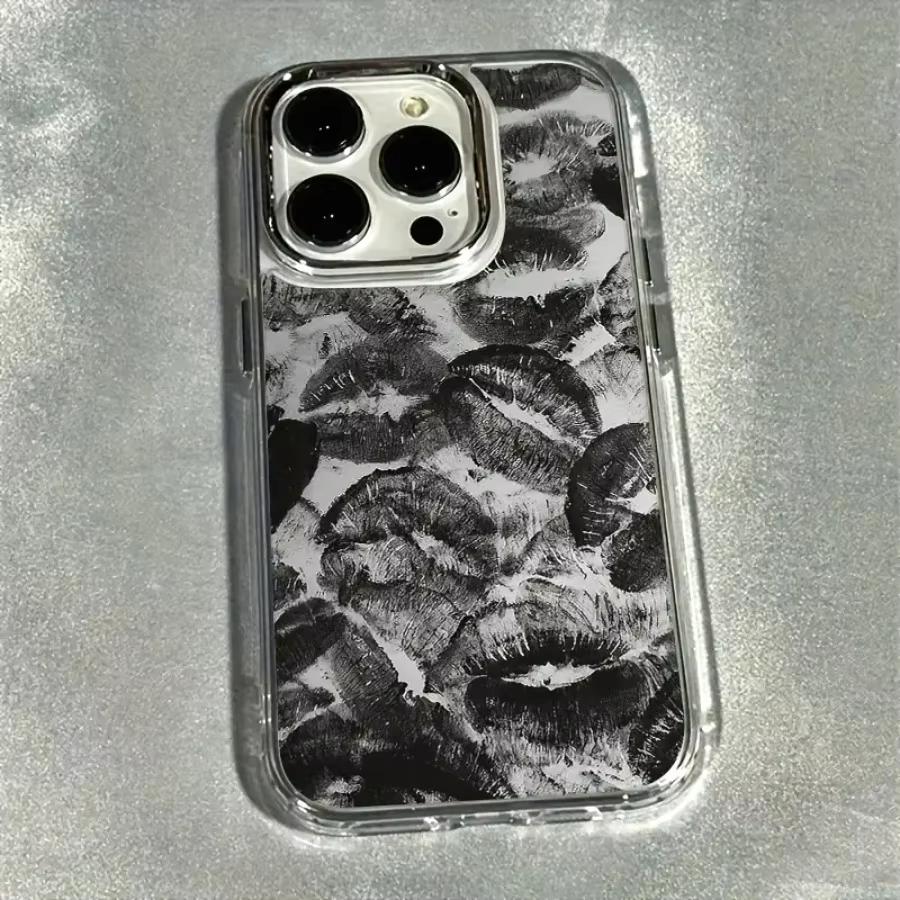 Black Lip Print Phone Case for Xiaomi Redmi Note 14 13 12 11 Pro Plus 4G 5G 10 9 9S 8 Pro Redmi 15 14C 13C 10C Soft Cover Redmi Note 13Pro 5G