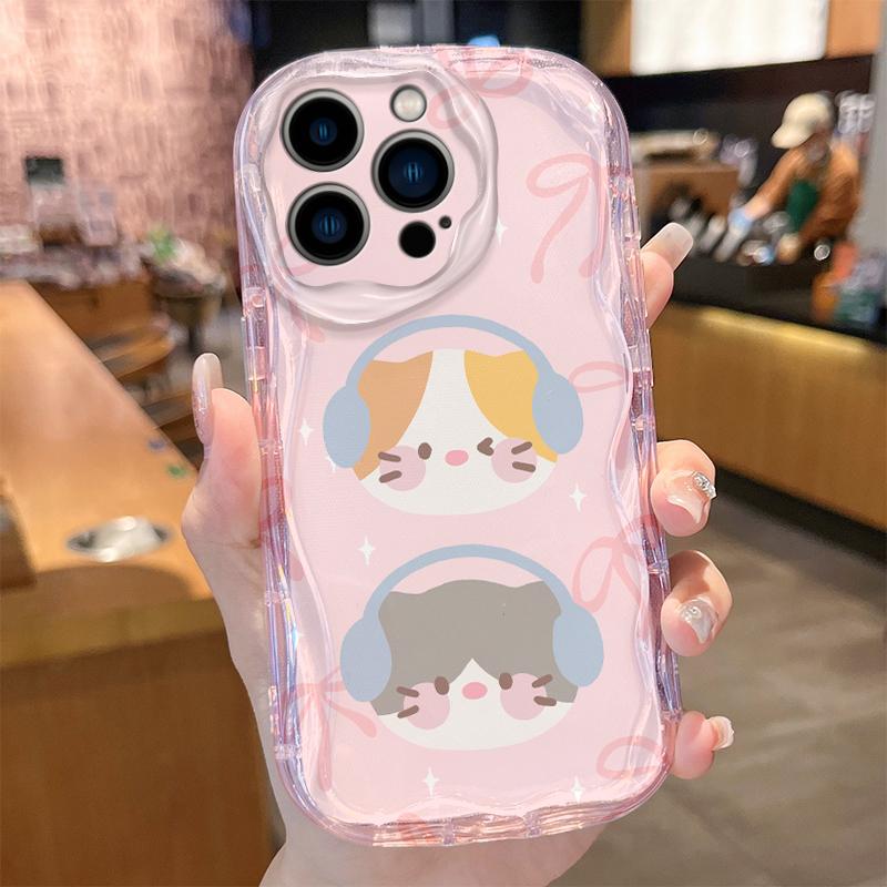 Phone Case Kawaii Cute Fat Cat For iPhone 17 16 16e 15 14 13 12 11 Pro Max Mini X XR XSMAX Air Plus 3D Wave Soft TPU Back Cover
