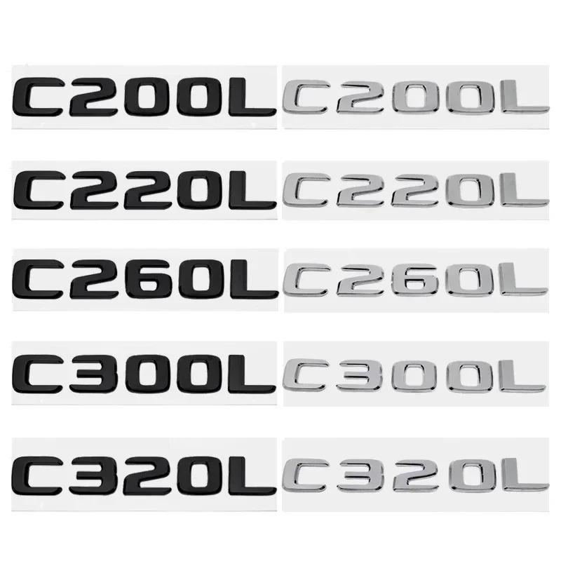 ABS Car Rear Trunk Sticker Auto Tail Letters Badge Emblem for Mercedes Benz C200L C220L C260L C300L C320L C Class Accessories