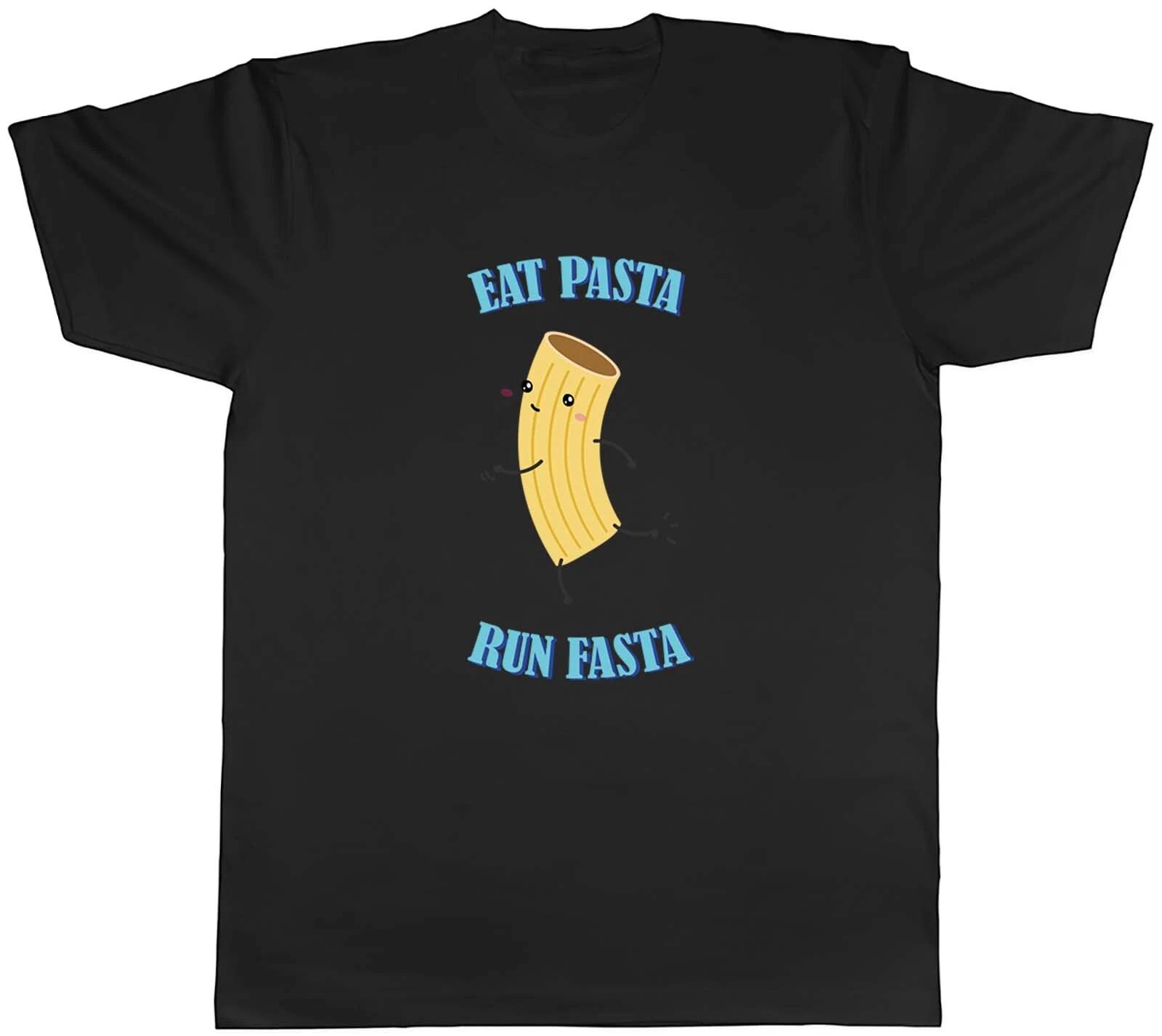 Funny Running Mens T-Shirt Eat Pasta Run Fasta Runner Unisex Tee Gift XL