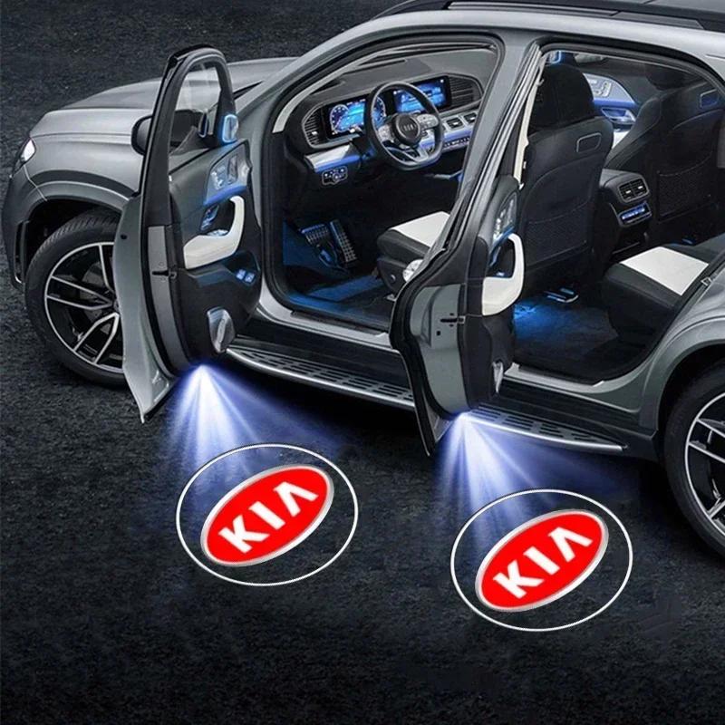AIB1 2pcs LED Car Interior Door Welcome Light Ghost Shadow Projector Logo Light for KIA Cerato 2005-2012 Decoration Auto Accessoires