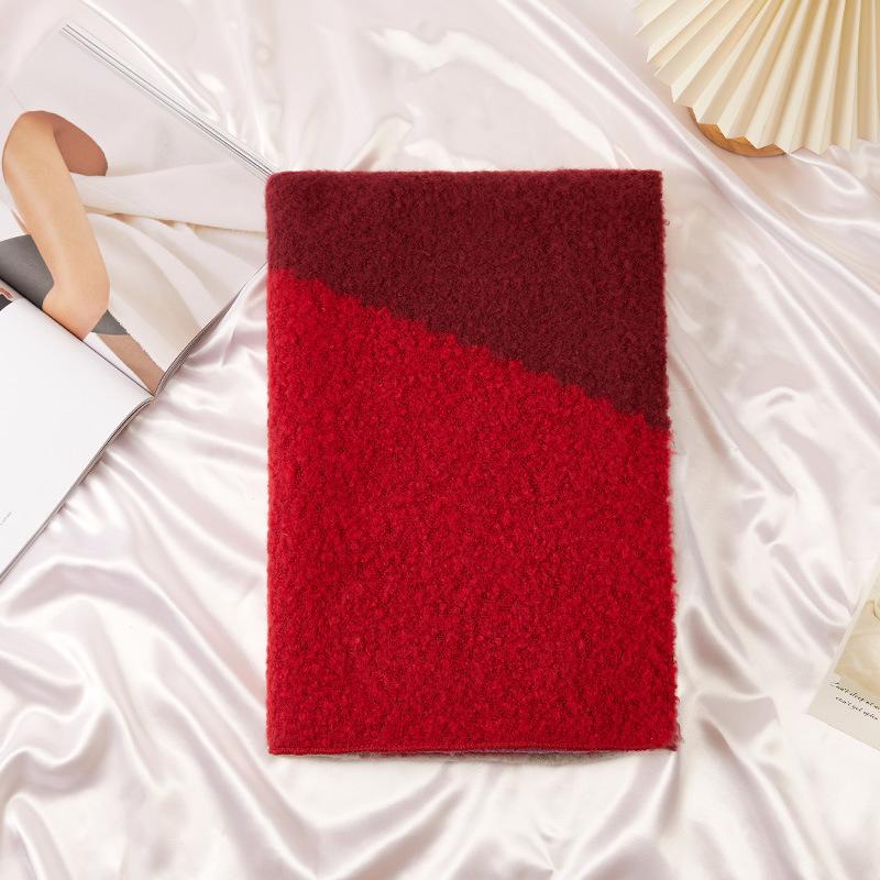 

Splicing Minimalist Scarf Women s Autumn and Winter Double-sided Thickened Warm Scarf Neck Protection Scarf New Shawl Women