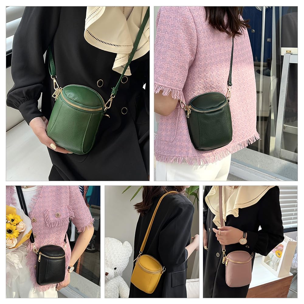 Cowhide Leather Mini Shoulder Bag for Small Pochette Genuine Thick Shoulder Mini Smartphone n646 [Whatna] Women, Mother's Bag, Leather, Leather,