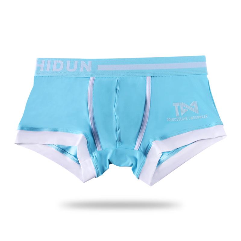 Trendy Men's Boxer Briefs: Breathable Ice Silk Sports Shorts with a Student-Inspired Design.