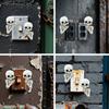Sjov Stilhedsskelet Statue Halloween Vindueskigger Dørhjørne Dekoration, Gyser Harpiks Kraniestatuer Gotisk Vægskulptur