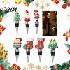 Wine Preservation Tools Christmas Bottle Stopper, Stainless Steel Reusable Cork, Decorative PVC Cartoon Snowman Corks Toppers Design, Airtight Sealing