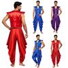 Pánský Cosplay Arabský Princ Saténový Kostým Létající Rukáv Otevřená Přední Vesta Tílko Elastický Pas Harem Kalhoty