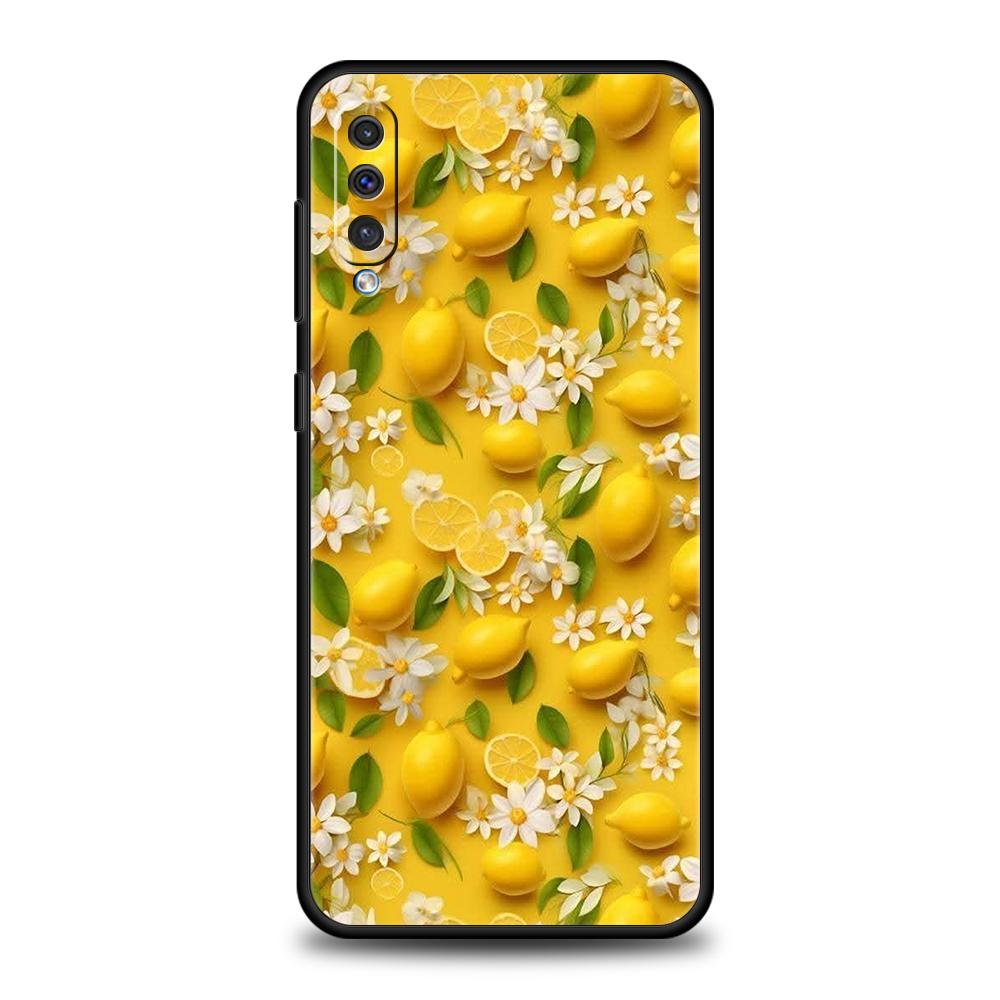 Phone Case for Samsung Galaxy A56 A36 A26 A06 A16 A24 A36 A54 A14 A42 A22 A20 A12 A10 5G Soft TPU Summer Fresh Fruit Lemon Print