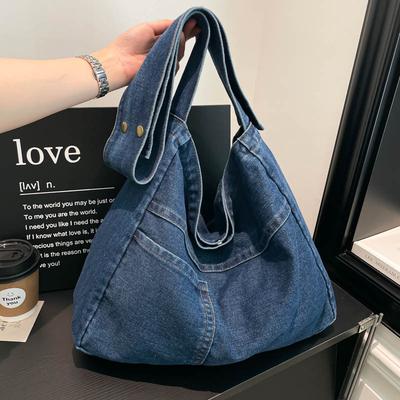 Große Kapazität Commuter Denim Tragetasche Damen Leichte Schulter Crossbody Tasche