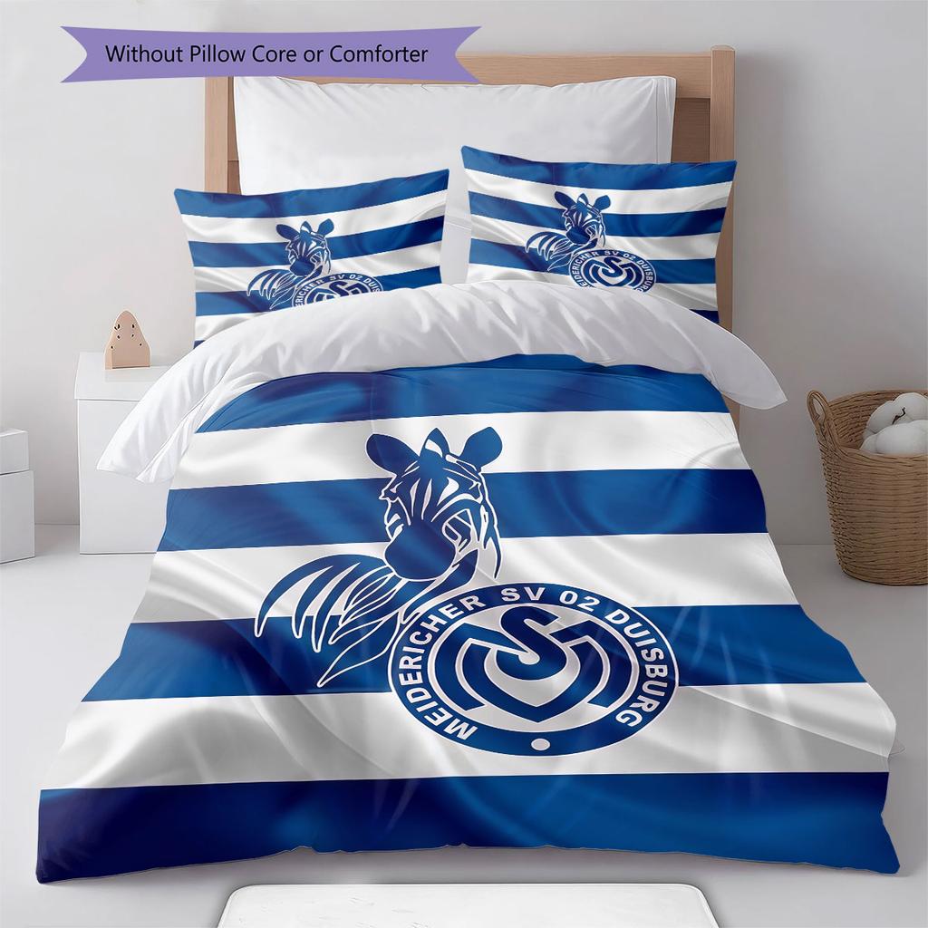 MSV Duisburg Pattern Bedding,Quilt Set Quilt Cover Pillowcase Home Birthday Gift(1 * duvet cover + 2 * pillowcase, without core)