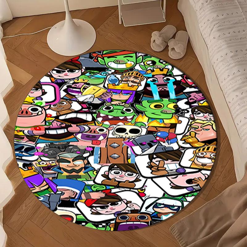 Clash Royale Heroes Collage Round mat Home Decor, Chair rug For livingroom,Bedroom, doormat home decor Birthday Gift Christmas Gifts
