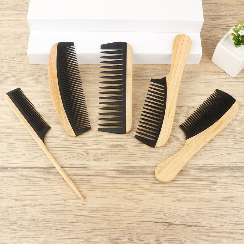 Pettini per capelli in legno di bambù naturale, antistatici, per la cura dei capelli, massaggio sano