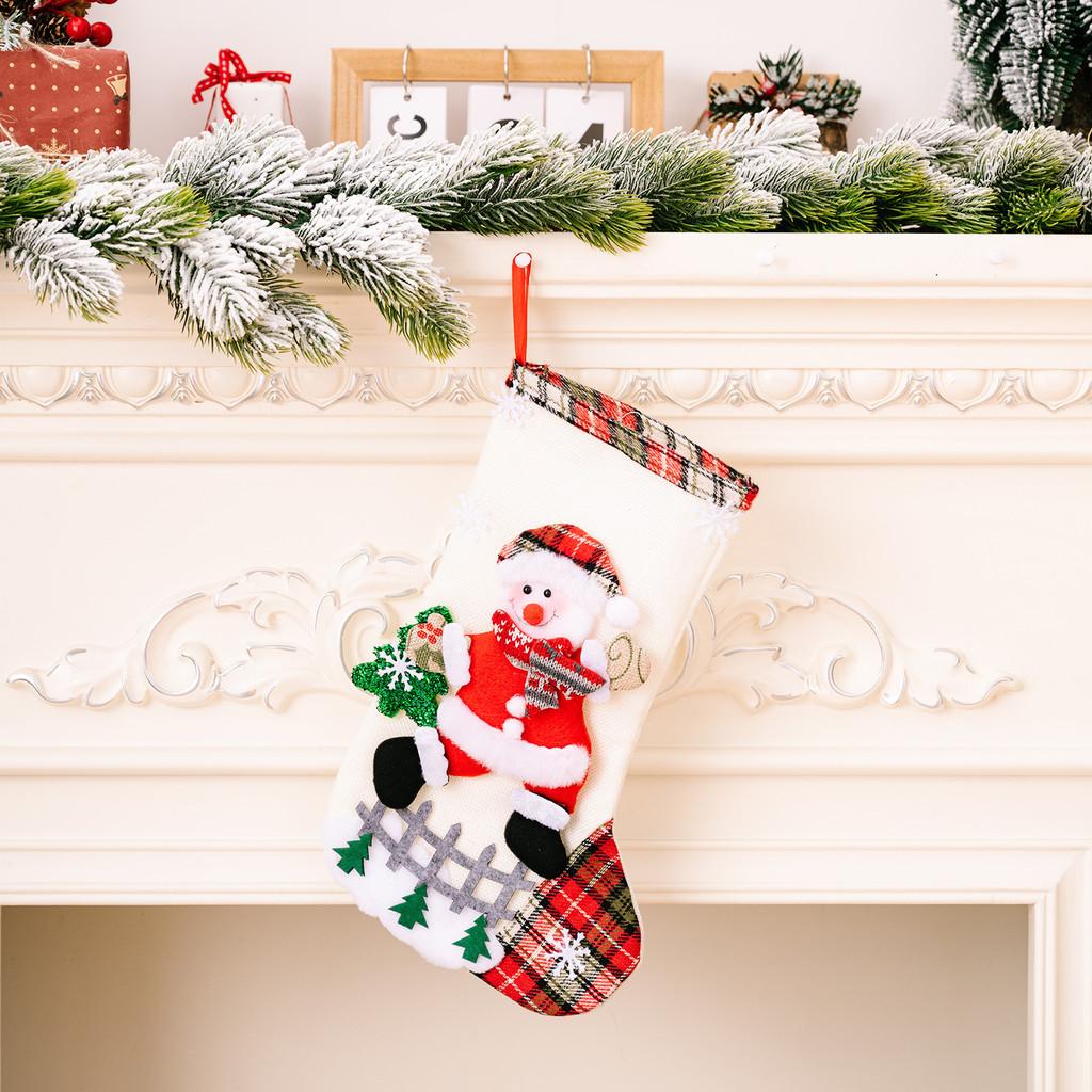 Christmas Burlap Plush Stockings Delightful Holiday Gift Bags For Candy And Decorations
