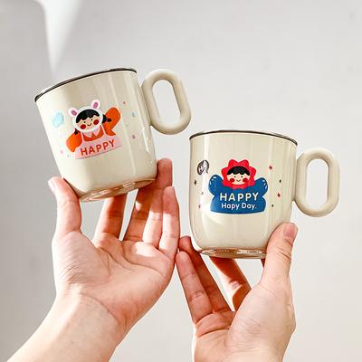 304 Stainless Steel Mini Children Water Cup Durable Cute Milk Coffee With Handle Removable Anti Scalding Drinking Cup Drinkware
