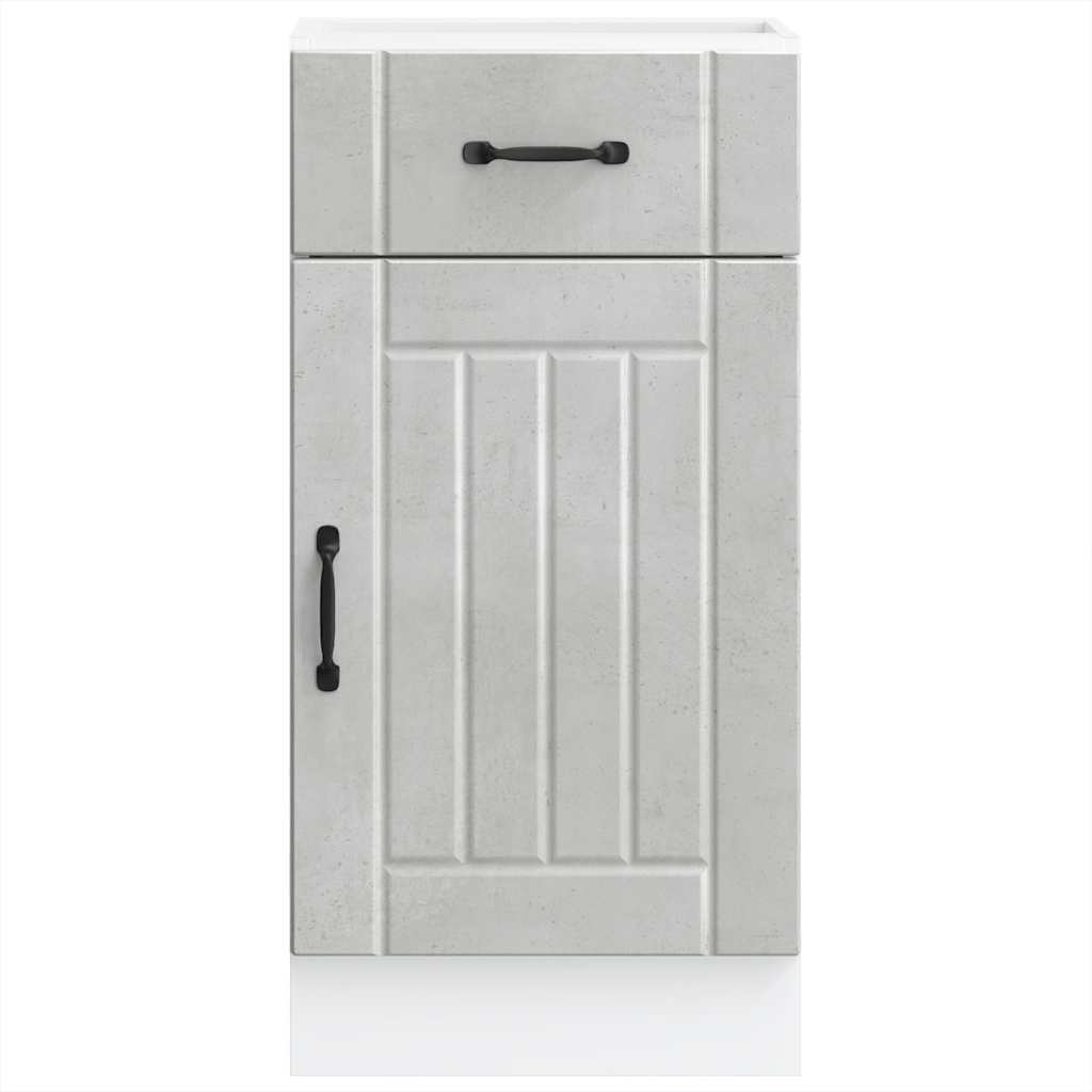 Kitchen Base Cabinet "Lucca" Concrete Gray Glued Wood