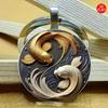 Fashion New 2D Yin Yang Koi Round Glass Lucky Pendant, Fashion Bag And Car Key Decoration, Holiday Gift