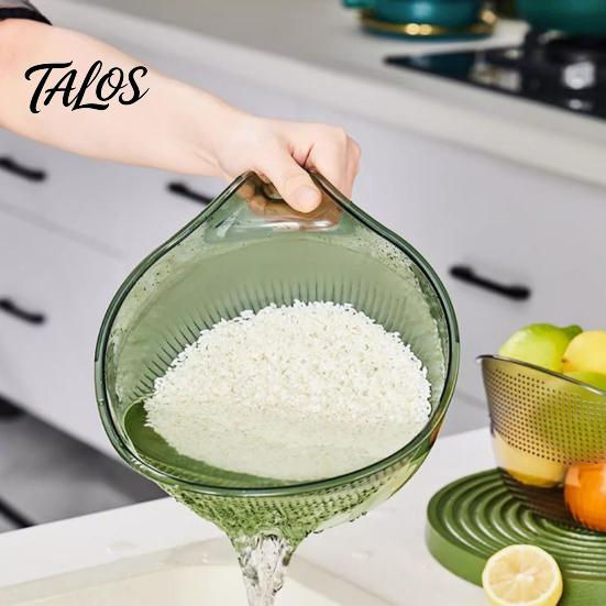 Tigela de Lavagem de Grau Alimentício Multiuso para Arroz, com Alça Ergonômica, Cesta Coadeira Lavadora Resistente de PP, para Limpeza de Frutas e Verduras