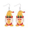 Christmas Cute Gnome Christmas Tree Pendant, Earrings Wooden Double Sided Earrings Christmas Gifts