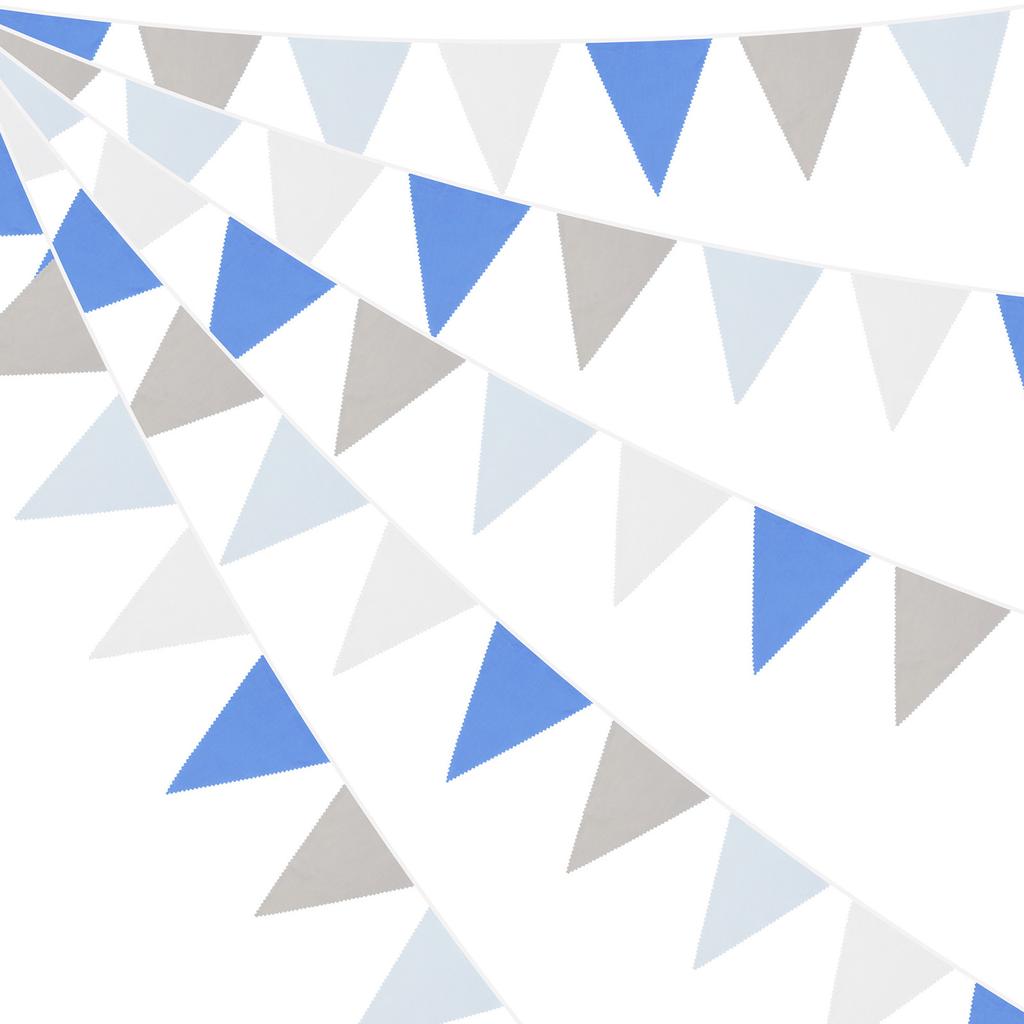 10m 36PCS Multicolor Bunting Banner Gradient Color Single Layer Cotton Pennant Children's Birthday Christmas Home Party Decor