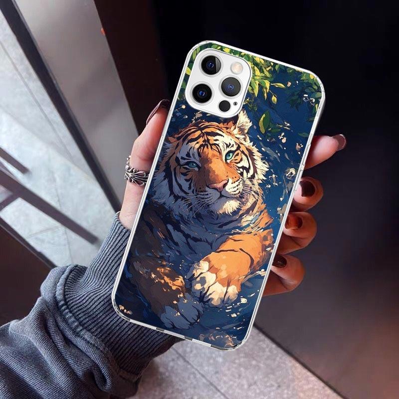 Superior Tiger Pattern Art Phone Case For iPhone 17 Air 11 13 Mini 14 15 Plus 16 12 Pro Max 16E SE 7 8 Pattern Soft TPU Back Cov iPhone 14 Plus