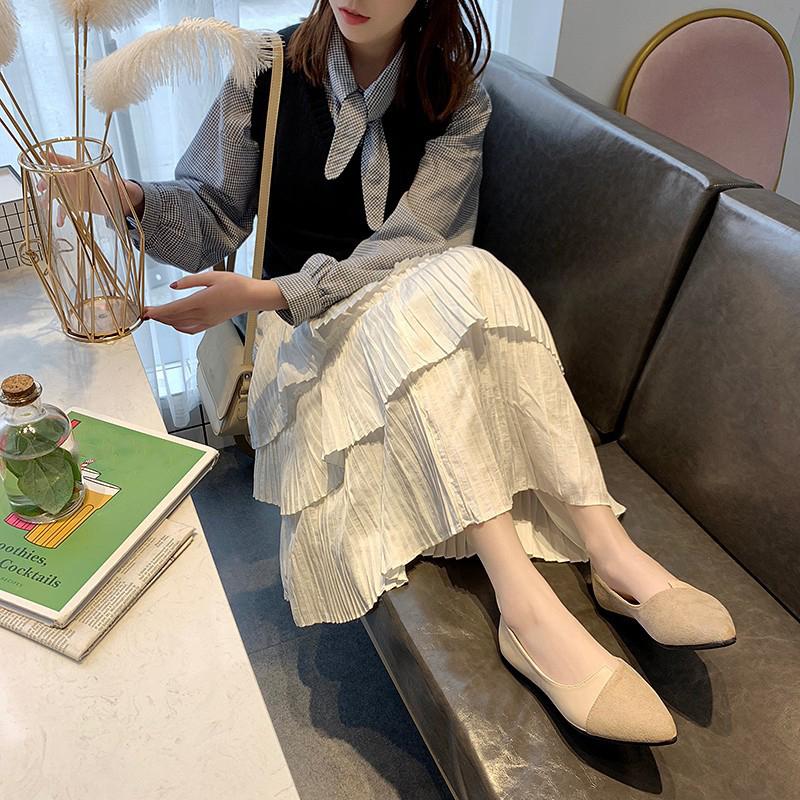 Płaskie buty z czubkiem w szpic Damskie Jednolite Patchworkowe Buty Codzienne Oddychające Baleriny Codzienne Uniwersalne Wygodne Mokasyny