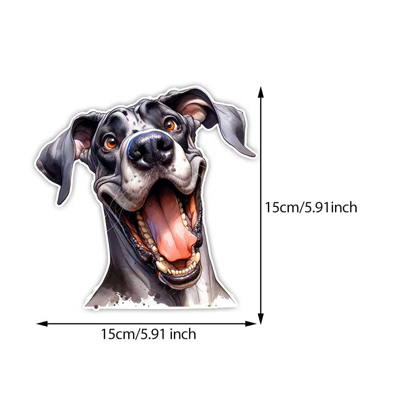 

Crazy Dog Car Sticker Animal Waterproof Vinyl Decal on Bumper Rear Window Laptop Self-adhesive Decal For Car Accessories TM372 A-15cm Longest Side