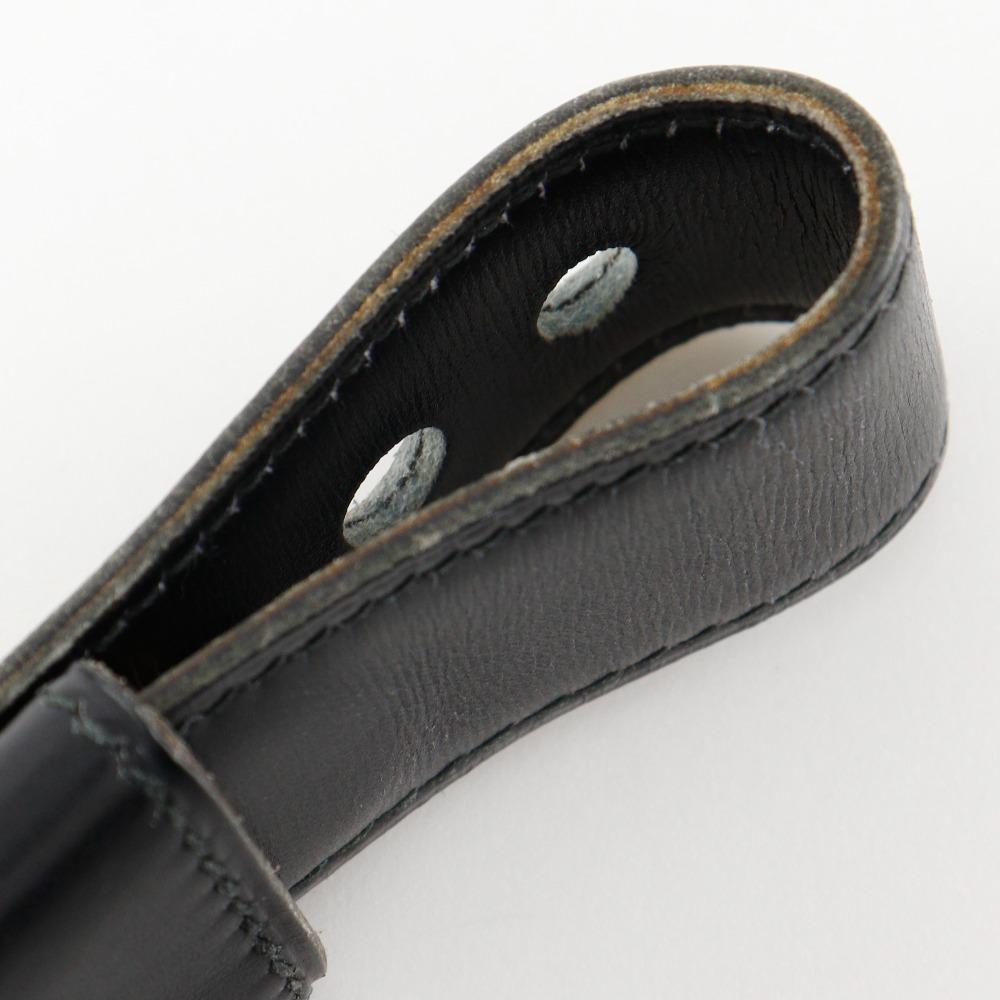 Hermes H Belt Belt Vintage Black Calfskin/Plated Gold Women Used