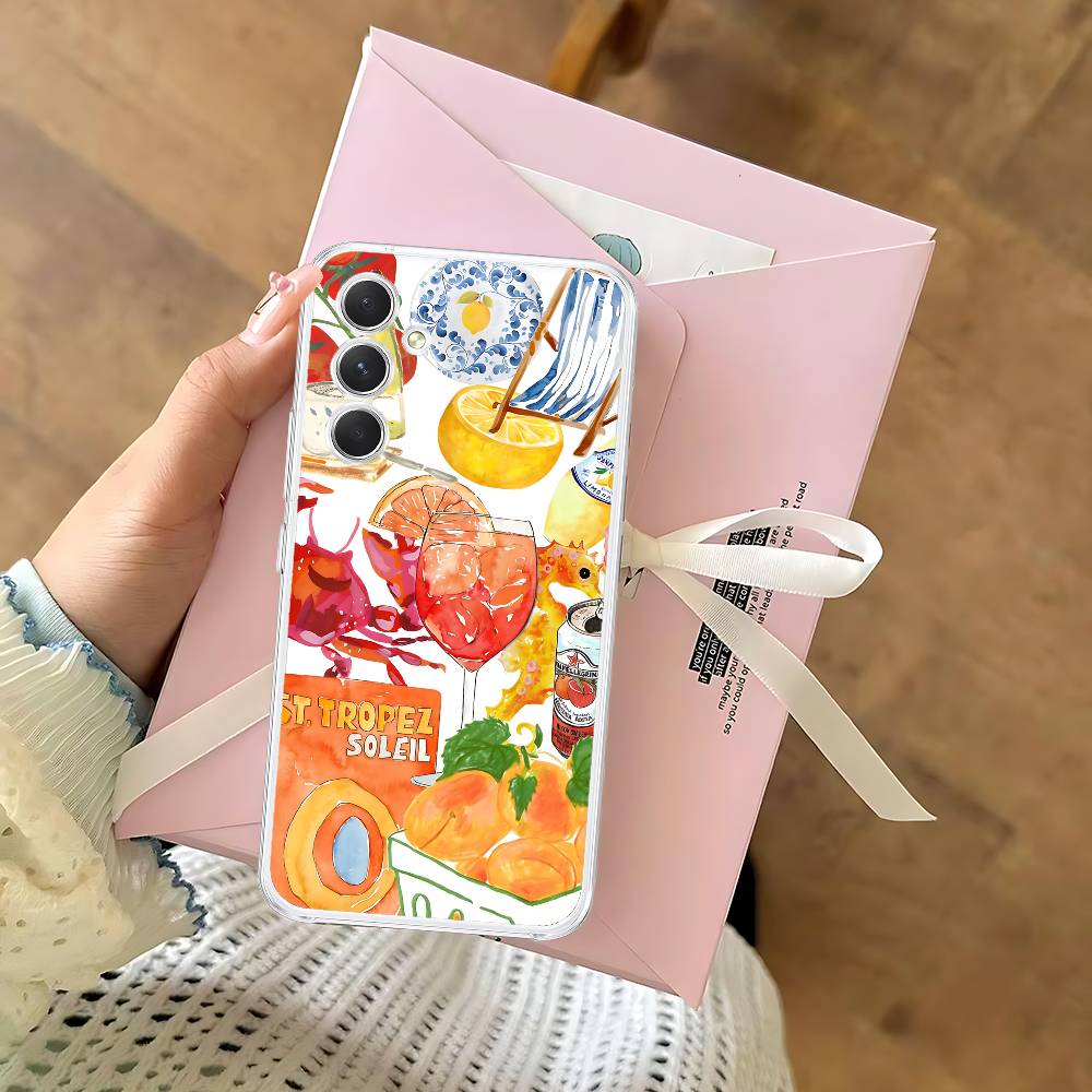 New Hot Fashion Spritzs Aperols HD Clear Transparent Phone Case For Samsung Galaxy A52,A12,A51,S24,S23,S22ULTRA,S21 Edge,S20LITE