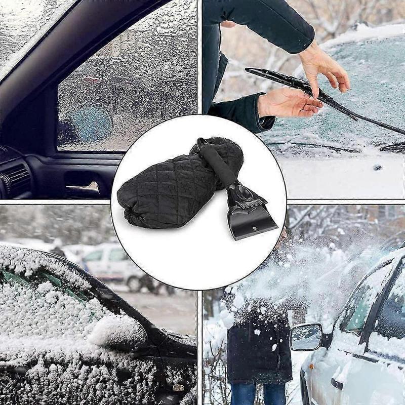 Ice Scraper,Windshield Scraper,Ice Scraper with Glove,Car Window Scraper(Black)