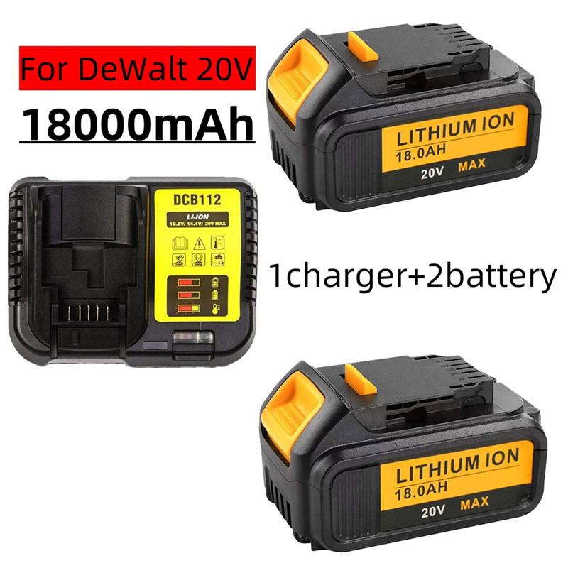 

Подходит для инструмента DeWalt DCB184 DCB181 DCB182 DCB200 аккумулятор 18000 мАч 20 В 5 А аккумуляторная батарея + зарядное устройство 3 А чёрный
