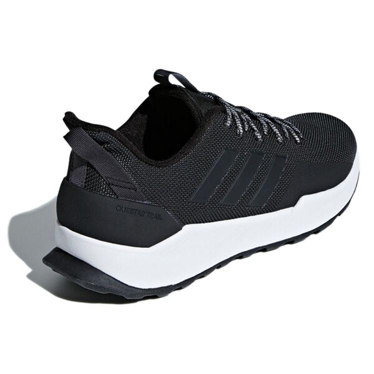 Adidas Neo Questar Trail Round Toe Lace-Up Fabric Breathable Low-Top Running Shoes Men Sneakers Black BB7438