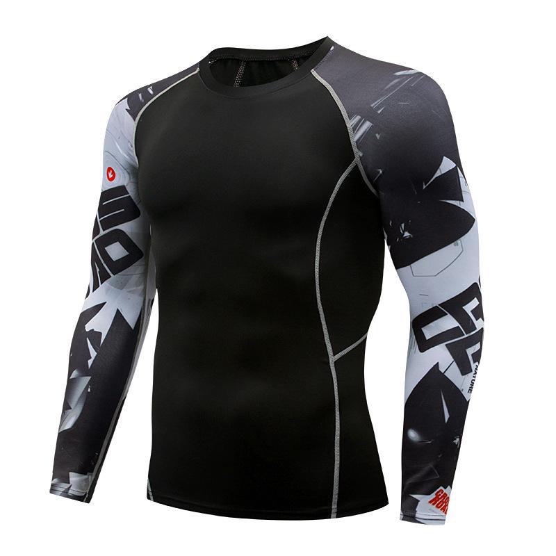Herren Quick-Dry Langarm Sportstrumpfhose & Trainingsshirt