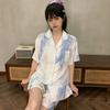 Ins Fresh Literary Art Print Women's Pajamas French Romantic Aesthetics Color Sleepwear Summer Home