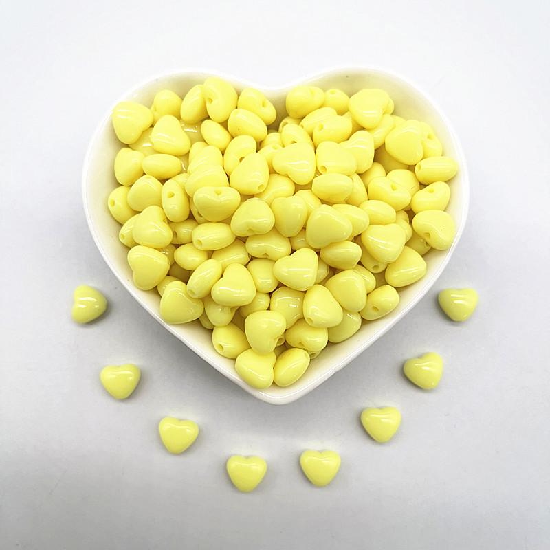 50pcs/lot 10mm Colourful Heart Shape Acrylic Loose Spacer Beads for Jewelry Making DIY Handmade Accessories