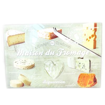 [M3805] - Prkénko na krájení / podložka pod horké nádobí 'Terroir Français' dům sýrů (30x20 cm)