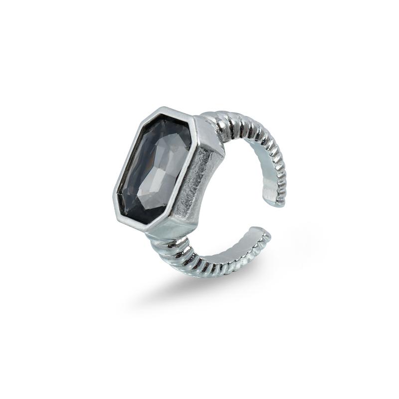 Minimalist Rhinestone Open Ring For Women Korean Fashion Geometry Adjustable Knuckle Ring Party Jewelry Lady Gift