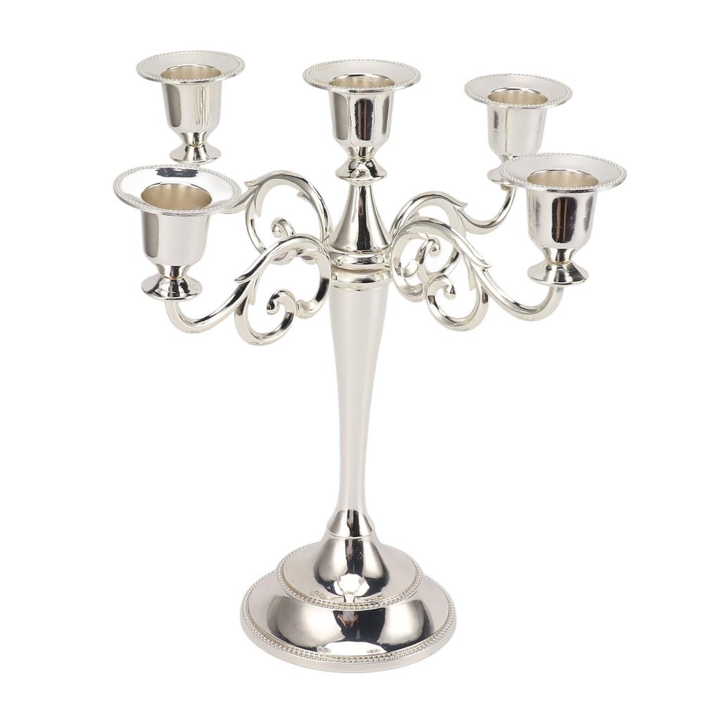 5 Arm Candlestick Holder Iron Vintage Decorative Candlestick Holder Centerpiece for Formal Events Holiday Parties