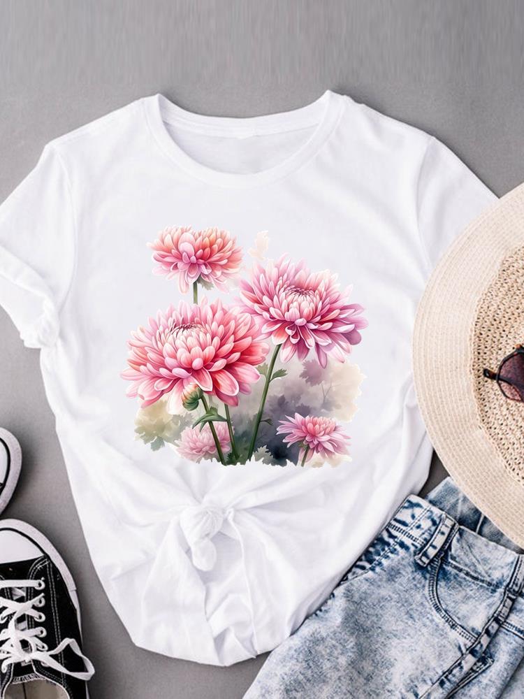 (Taille asiatique) cœur d'amour doux col rond Vêtements décontractés Manches courtes T-shirts Mode Féminin Femme Haut pour femme T-shirt Imprimé T-shirt Graphique