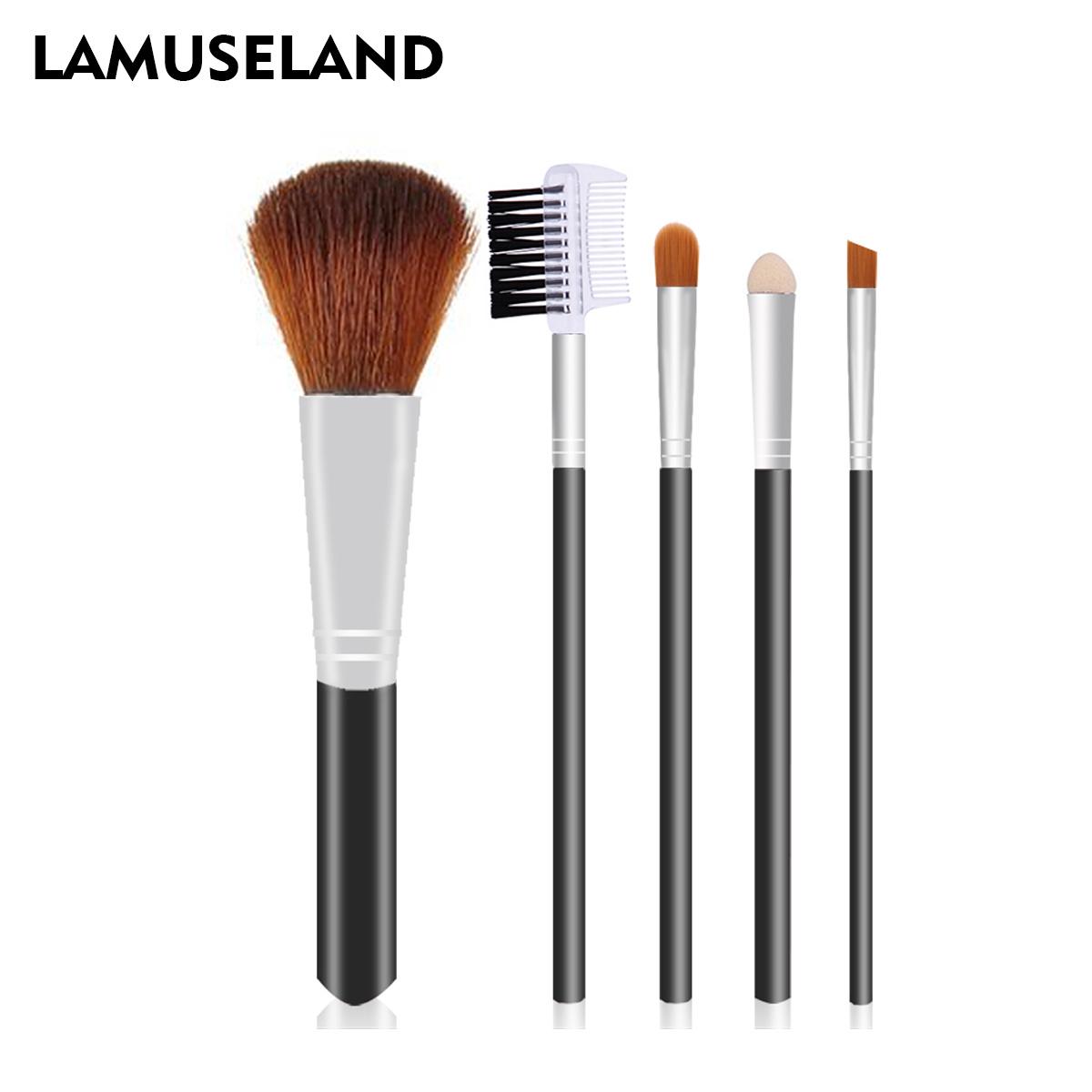 

LAMUSELAND Кисть для макияжа Кисть для лица с черной ручкой (5 шт./компл.) #1406-B