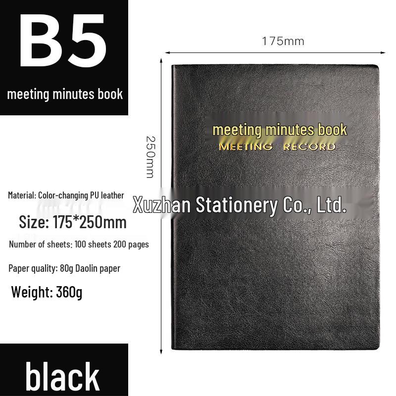 Special Edition A5/B5 Business Meeting Minutes Loose-leaf Notebook with Buckle