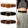 Luxury Design Women Waist Belt Pin Buckle Wide Waistband Suede Leather Belt  Coat Skirt Decoration
