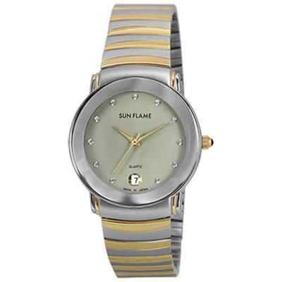 J-AXIS Heren MJG-Y73-TGY (Klassiek Horloge Tweekleurig Heren Sun Flame) Rond horloge zilver analoog