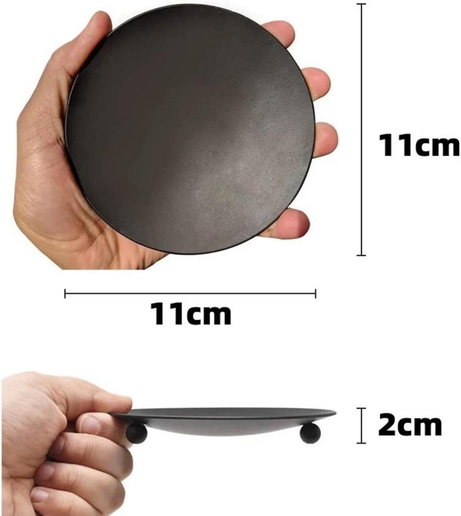 2pcs Iron Golden Candle Holder Decor Metal Tray type Gold Candle Holders for Home Restaurant Wedding Dinner Party Decorations