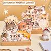1 Stück Tischplaner 2026 Katze Hund Serie Schreibtischkalender Jahresplaner Organizer Memo Notizen Für Zuhause Büro Schule Tagesplaner